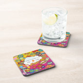 漫画アポップ・アートのート💥🎨スピーチバブルズ結婚グラフィティ コースター (右側)