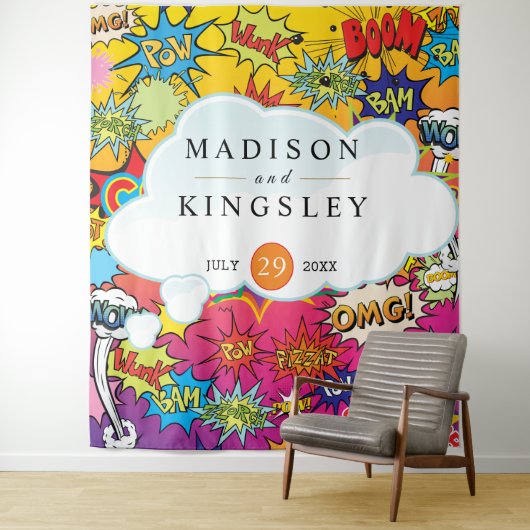 漫画アポップ・アートのート💥🎨ズ結婚グラフィティ タペストリー (インサイチュ)