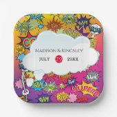 漫画アポップ・アートのート💥🎨ズ結婚グラフィティ ペーパープレート (正面)