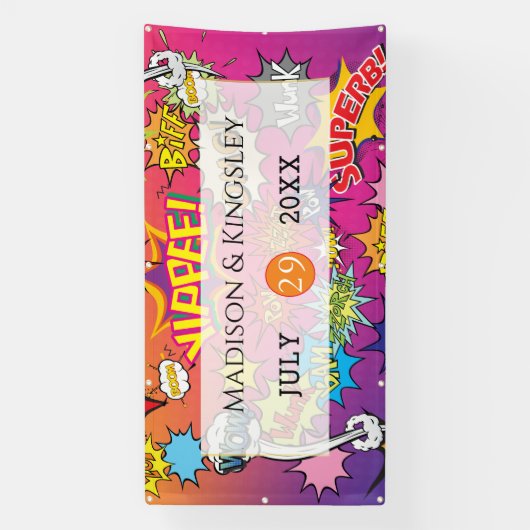 漫画アポップ・アートのート💥🎨ズ結婚グラフィティ 横断幕 (縦)