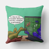 漫画アートおもしろい気候変化恐竜パロディ クッション (裏面)