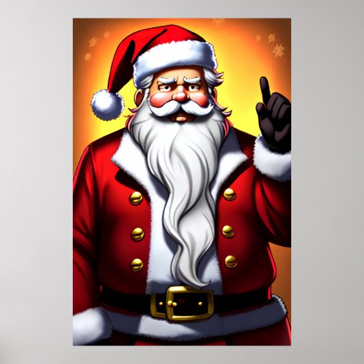 漫画イラストレーションサンタクロース | AI Art ポスター (正面)