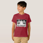 漫画イラスト 心の窓 瞳 Tシャツ (正面フル)