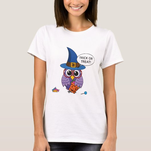 漫画ウィザードフクロウ – トリックまたは治療 Tシャツ (正面)