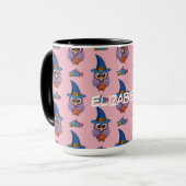 漫画ウィザードフクロウ – パターン |名前の追加 マグカップ (正面左)