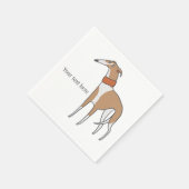 漫画ウィペット犬のカスタマイズ スタンダードカクテルナプキン (角)