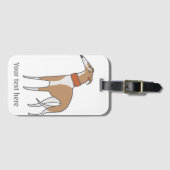 漫画ウィペット犬のカスタマイズ ラゲッジタグ (正面横)
