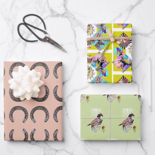 漫画ウマ包装紙シート ラッピングペーパーシート (正面)