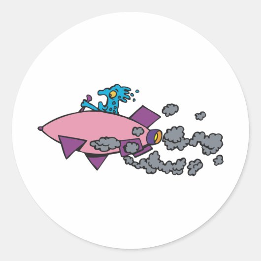 漫画エイリアン宇宙船 ラウンドシール (正面)