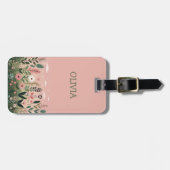 漫画エレガントの野草のフローラパーソナライズされた ラゲッジタグ (正面横)