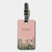 漫画エレガントの野草のフローラパーソナライズされた ラゲッジタグ (正面縦)