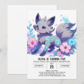 漫画エレガントウルフデジタル誕生日 招待状 (正面/裏面)