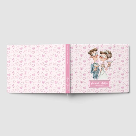 漫画エレガントカップル結婚のゲストブック ゲストブック (全面)