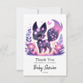 漫画エレガントキツネベビーシャワー サンキューカード