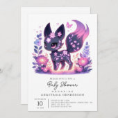 漫画エレガントキツネベビーシャワー 招待状 (正面/裏面)