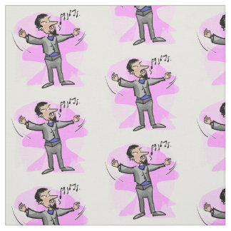 漫画オペラ男性の歌手のカラフルの生地 ファブリック