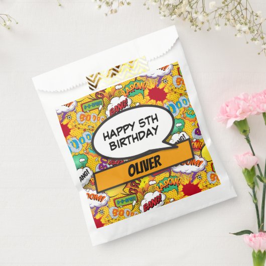 漫画カスタムブックスーパーヒーローバースデーパーティー フェイバーバッグ (封をした状態)