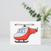 漫画カッコいいのヘリコプター ポストカード (スタンド正面)
