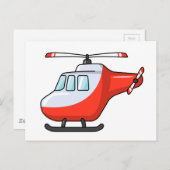 漫画カッコいいのヘリコプター ポストカード (正面/裏面)