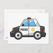漫画カッコいいの警察車 ポストカード (正面/裏面)