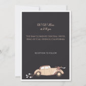 漫画カップルモダン結婚式招待状 招待状 (裏面)