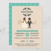 漫画カップル結婚式招待状(DAA) 招待状 (正面/裏面)