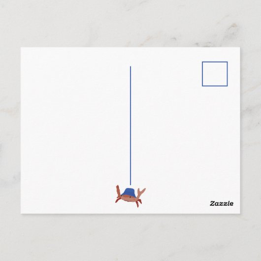 漫画カニのパーソナライズカスタムビーチ ポストカード (裏面)