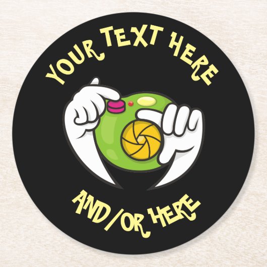 漫画カメラ ラウンドペーパーコースター (正面)