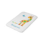 漫画カラフルのキリンと蝶 バスマット (アングル)