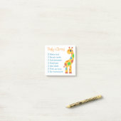 漫画カラフルのキリンの毎日の家事リスト ポストイット (デスク上)