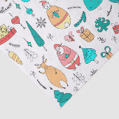 漫画カラフルのクリスマス動物のパターン 薄葉紙 (詳細)