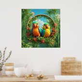 漫画カラフルのパロット ポスター (キッチン)