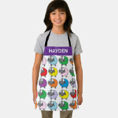 漫画カラフルの羊のパタパーソナライズされたーン エプロン (インサイチュ)