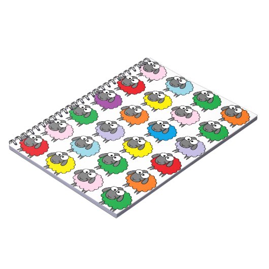 漫画カラフルの羊の模様 ノートブック (左側)