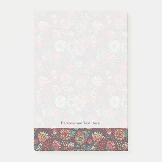 漫画カラフルの花模様 ポストイット (正面)