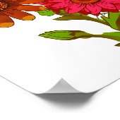 漫画カラフルの花 ポスター (角)