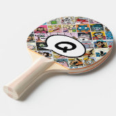 漫画カラフルキャラクターキッズパターンイニシャルピン 卓球ラケット (正面アングル)
