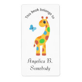 漫画カラフルキリンと蝶の蔵書票 ラベル (正面)