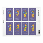 漫画カラフルキリンと蝶の蔵書票 ラベル (フルシート)