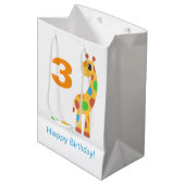 漫画カラフルキリンハッピーバースデーカスタム時代 ミディアムペーパーバッグ (正面アングル)