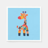 漫画カラフルキリン スタンダードカクテルナプキン (正面)