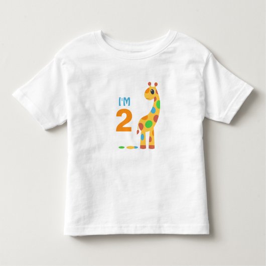 漫画カラフルキリン – I'm 2誕生日 トドラーTシャツ (正面)