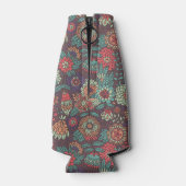 漫画カラフルスタイルの花柄 ボトルクーラー (裏面)