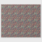 漫画カラフルスタイルの花柄 ラッピングペーパー (フラット)