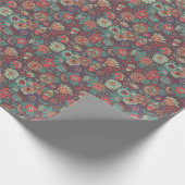 漫画カラフルスタイルの花柄 ラッピングペーパー (角)