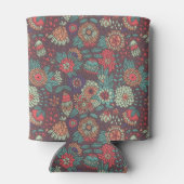 漫画カラフルスタイルの花柄 缶クーラー (裏面)