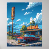 漫画カラフルスタイルイラストレーションポスター | 高 ポスター (正面)