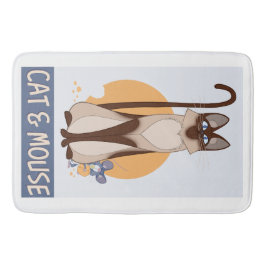 漫画カラフルスタイル猫とマウス バスマット