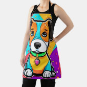 漫画カラフルパピーアートプリント エプロン (インサイチュ)