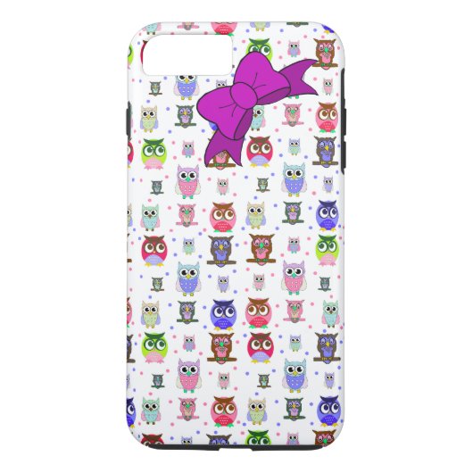 漫画カラフルフクロウiPhone 7 Plusケース Case-Mate iPhoneケース (裏面)